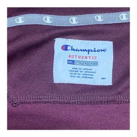 Champion Track Jacket Burgundy Logo C Full Zip - Picture 7 of 7